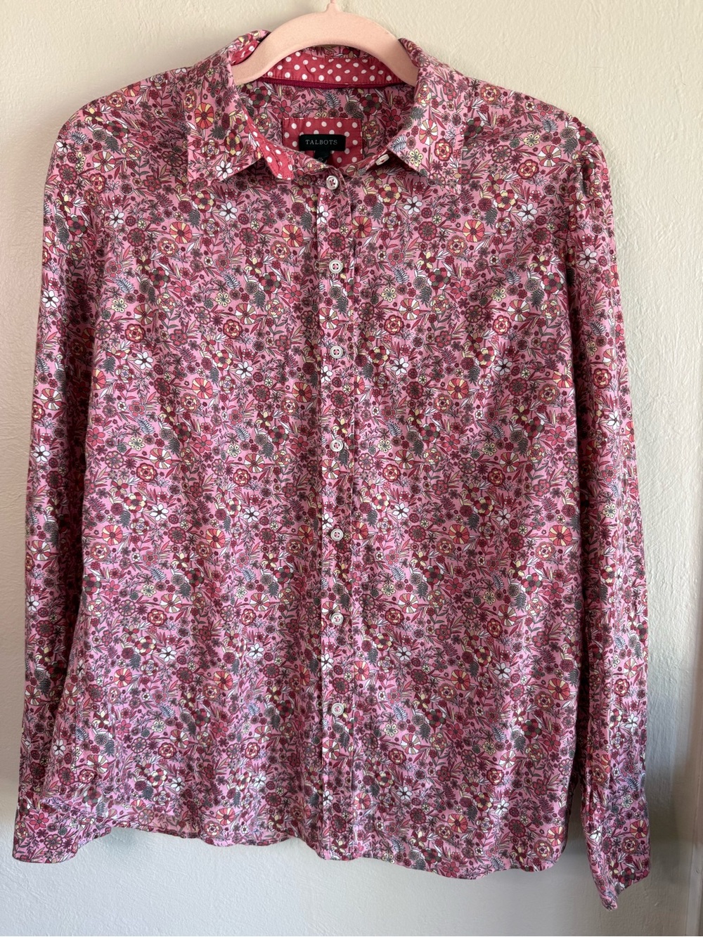 Talbots Pink Floral Button-Down Shirt